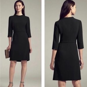 MM Lafleur Black Crew Neck 3/4 Sleeve Shift Lena Dress Size 8